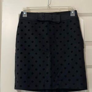 LOFT Black Dot Mini Pencil Skirt for Work